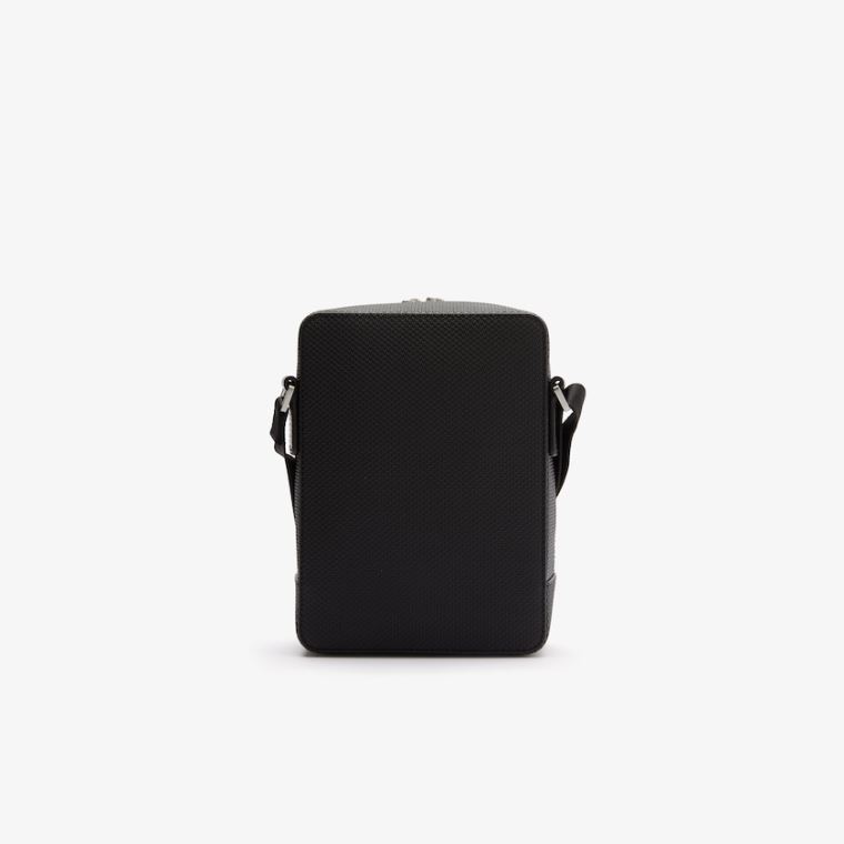 Lacoste Chantaco Matte Stitched Bőr Vertical Camera Bag Fekete | x9QRJSyt