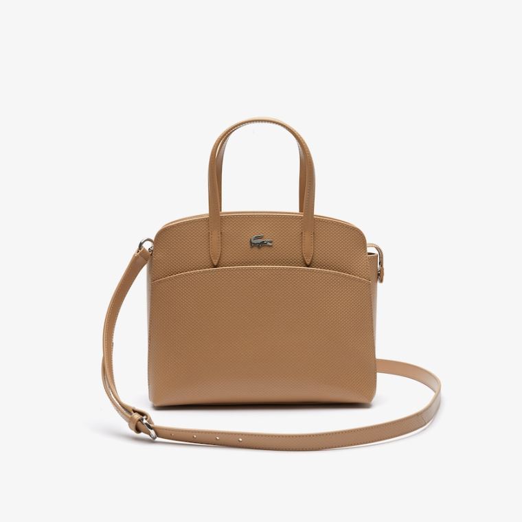 Lacoste Chantaco Piqué Bőr Handbag Khaki | LDYbUtSA