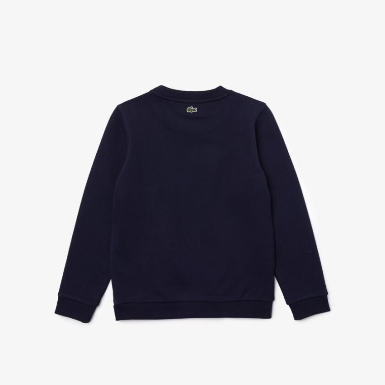 Lacoste Chantaco Print Fleece Sweatshirt Sötétkék Kék Fehér | zM17iqoU