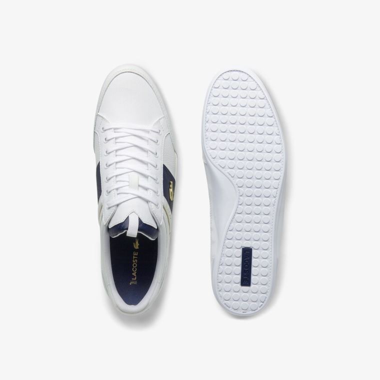 Lacoste Chaymon Bőr and Carbon Fibre Sneakers Fehér Fehér | WxmopKvy