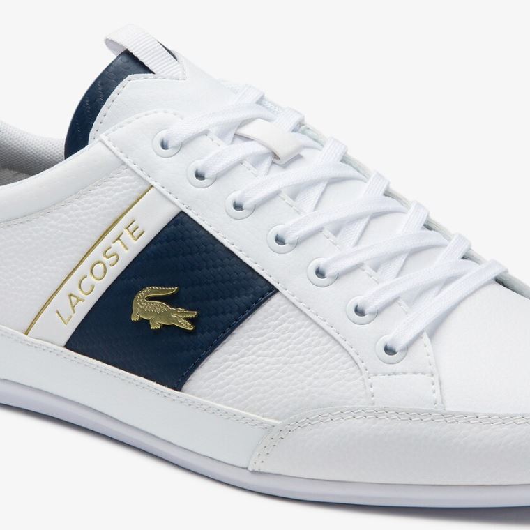 Lacoste Chaymon Bőr and Carbon Fibre Sneakers Fehér Fehér | WxmopKvy