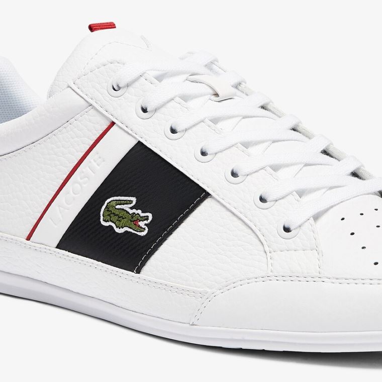 Lacoste Chaymon Bőr and Szintetikus Sneakers Fehér Sötétszürke | 6Pqarmju