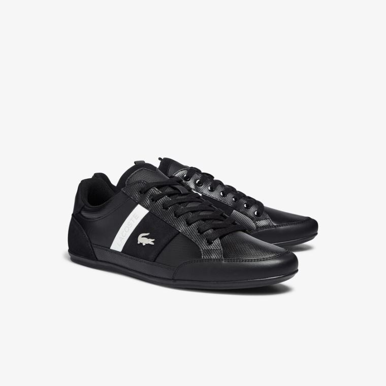 Lacoste Chaymon Bőr and Velúr Sneakers Fekete | r5rUryGW