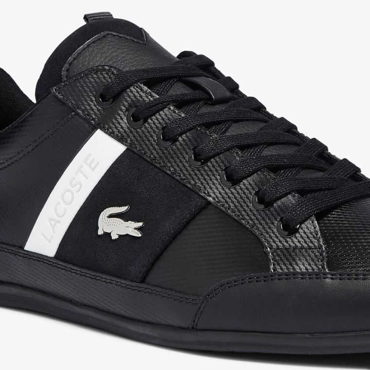 Lacoste Chaymon Bőr and Velúr Sneakers Fekete | r5rUryGW