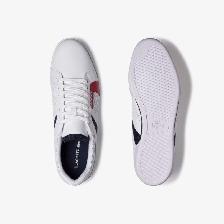 Lacoste Chaymon Club Bőr and Mesh Sneakers Fehér Sötétkék | 2hFZBQUr