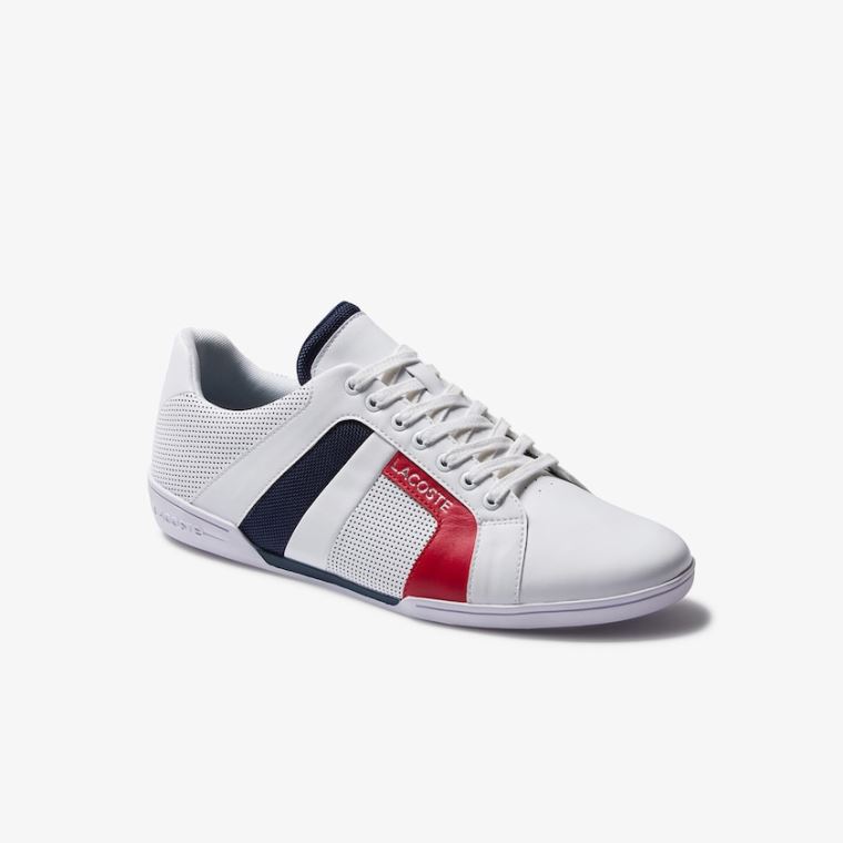 Lacoste Chaymon Club Bőr and Mesh Sneakers Fehér Sötétkék | 2hFZBQUr