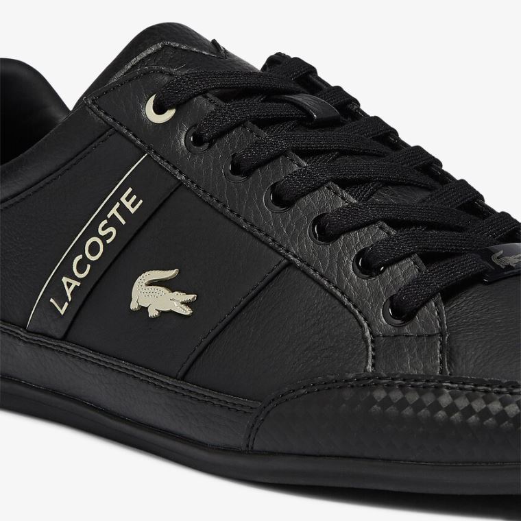 Lacoste Chaymon Szintetikus and Bőr Sneakers Fekete Fekete | 8y7Antpw