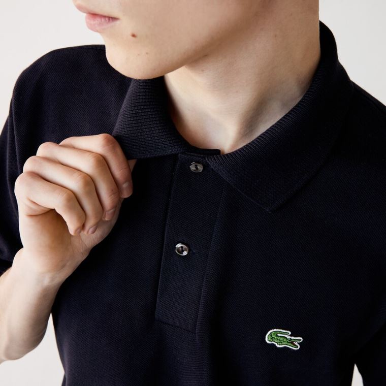 Lacoste Classic Fit Organic Pamut Piqué Polo Sötétkék Kék | 284KMZFh