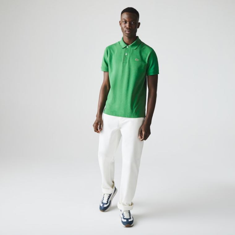 Lacoste Classic Fit Organic Pamut Piqué Polo Zöld | 4HoM0SEp