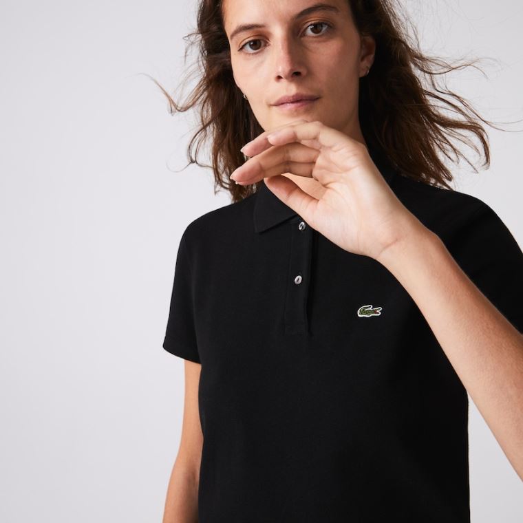 Lacoste Classic Fit Soft Pamut Petit Piqué Polo Fekete | AapnfCZ8