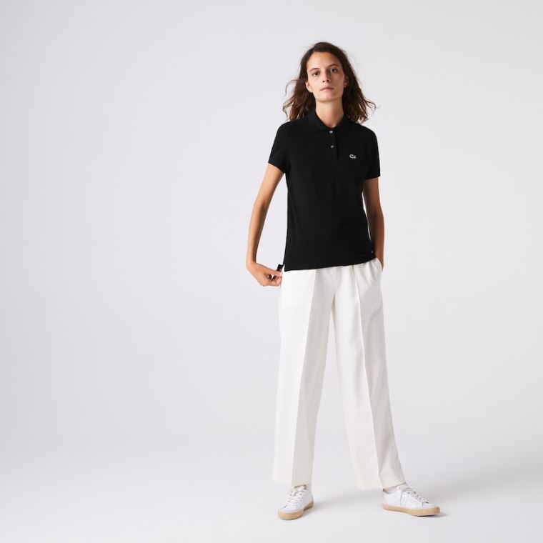 Lacoste Classic Fit Soft Pamut Petit Piqué Polo Fekete | AapnfCZ8