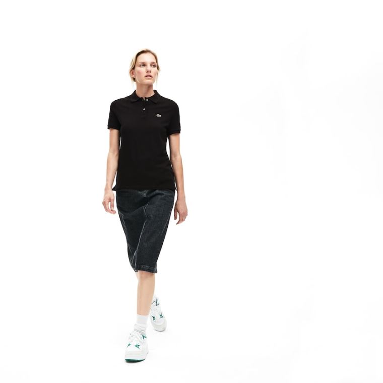 Lacoste Classic Fit Soft Pamut Petit Piqué Polo Fekete | AapnfCZ8