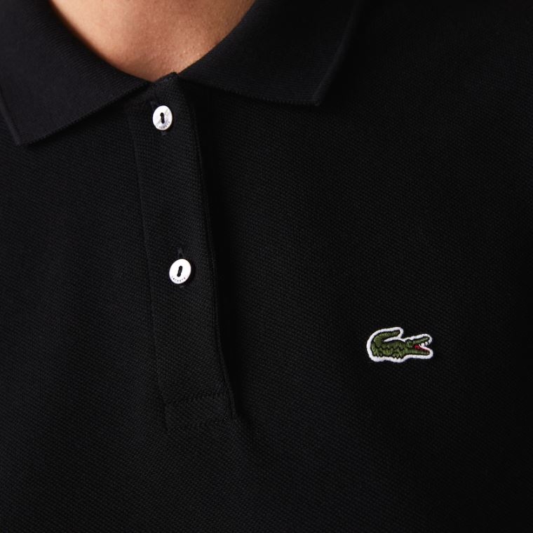 Lacoste Classic Fit Soft Pamut Petit Piqué Polo Fekete | AapnfCZ8