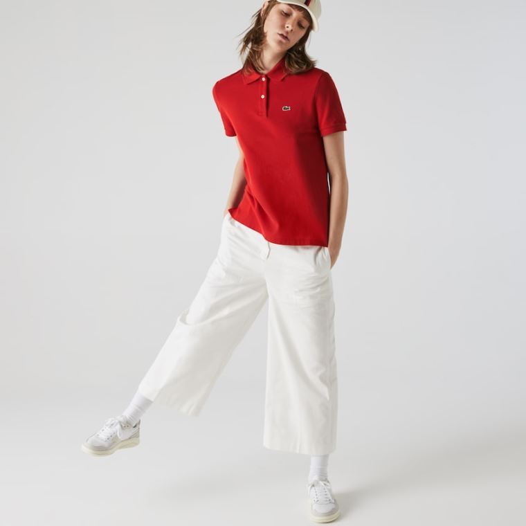 Lacoste Classic Fit Soft Pamut Petit Piqué Polo Piros | OsaJgHSZ