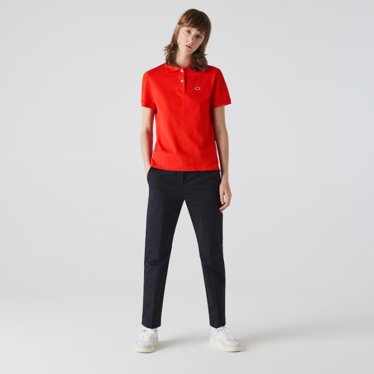 Lacoste Classic Fit Soft Pamut Petit Piqué Polo Piros | RFMlfg2g