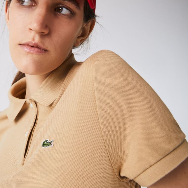 Lacoste Classic Fit Soft Pamut Petit Piqué Polo Bézs | fQ3cEQFR