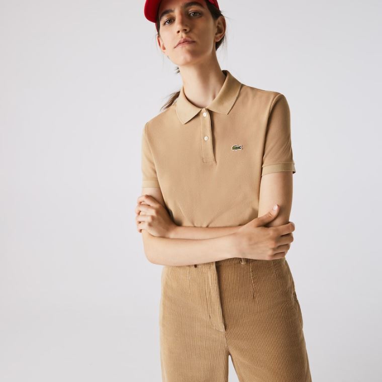 Lacoste Classic Fit Soft Pamut Petit Piqué Polo Bézs | fQ3cEQFR