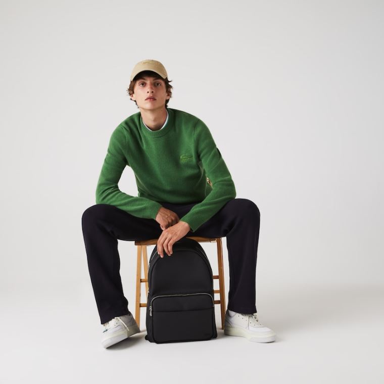 Lacoste Classic Petit Piqué Backpack Fekete | lBEhlKr1