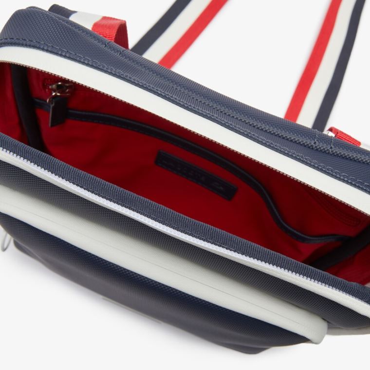 Lacoste Classic Tricolour Shoulder Pántos And Badge Crossbody Bag Sötétkék Kék Fehér Piros | Arrju5Hk