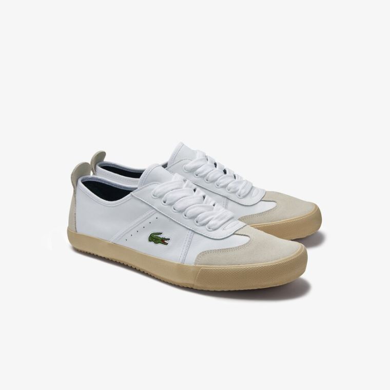 Lacoste Contest Bőr and Velúr Sneakers Fehér Fehér | GsqYANq2