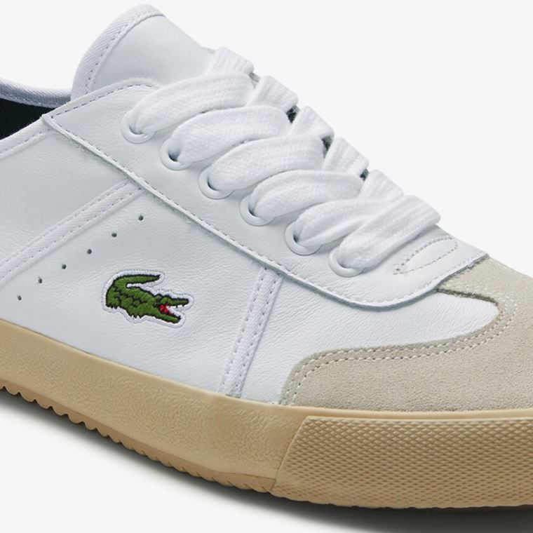 Lacoste Contest Bőr and Velúr Sneakers Fehér Fehér | GsqYANq2