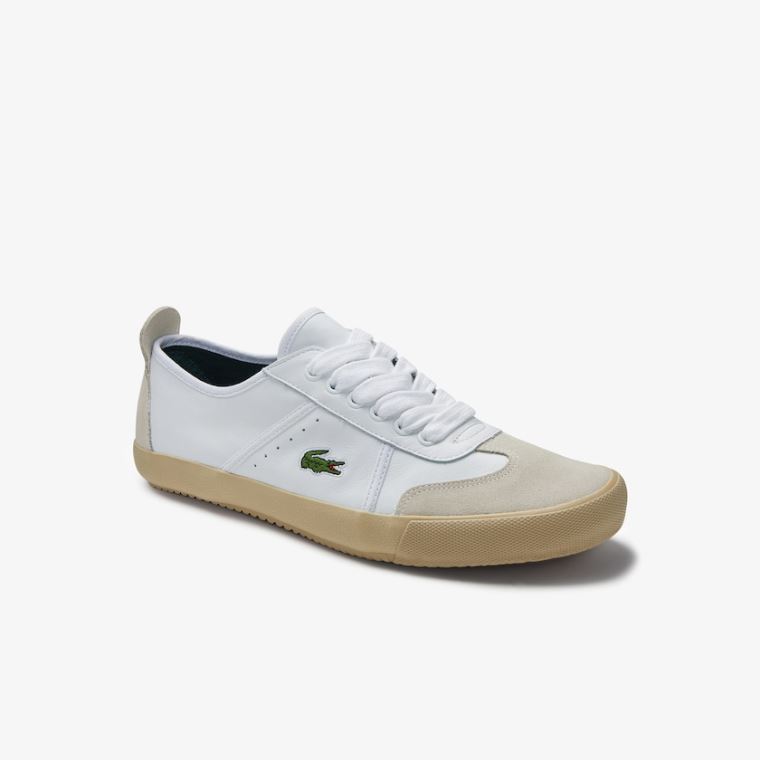 Lacoste Contest Bőr and Velúr Sneakers Fehér Szürke | xZ8xv2cV