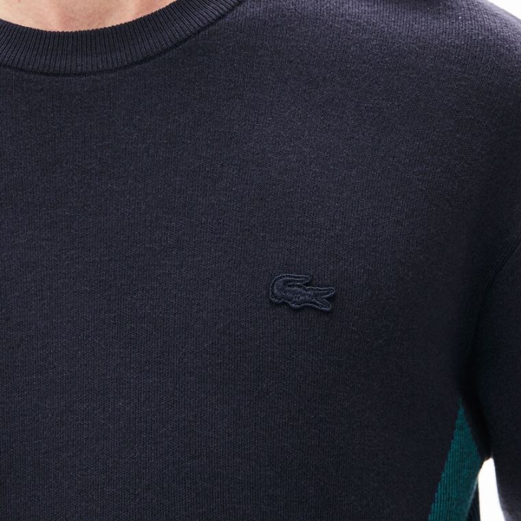 Lacoste Contrast Effects Knit Pulóver Sötétkék Kék | 4Hng45kp