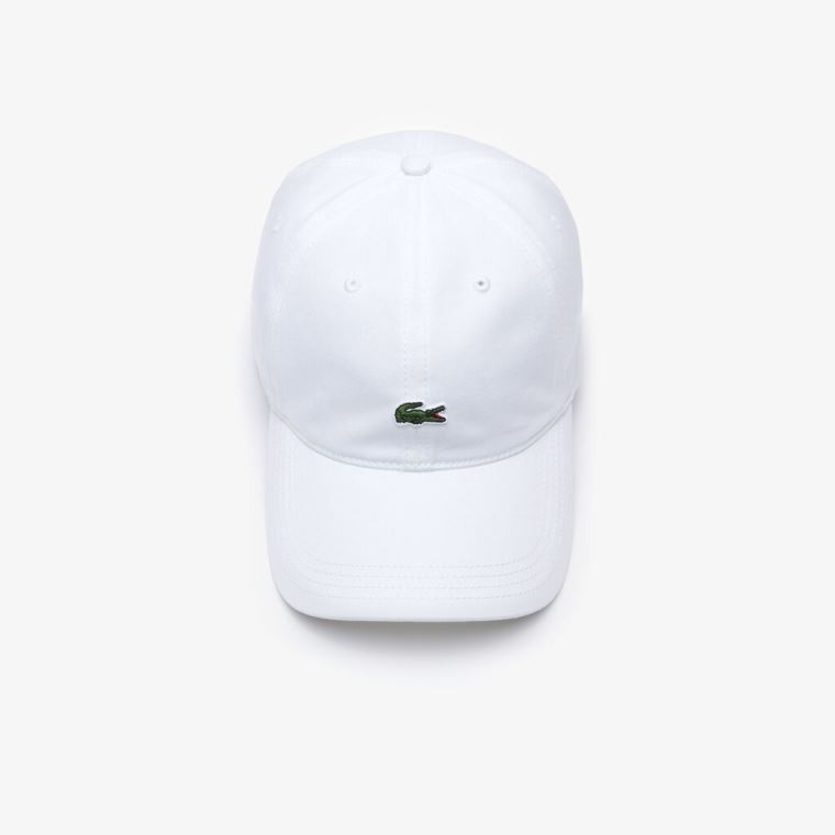 Lacoste Contrast Pántos And Crocodile Pamut Cap Fehér | XJgPTSeR