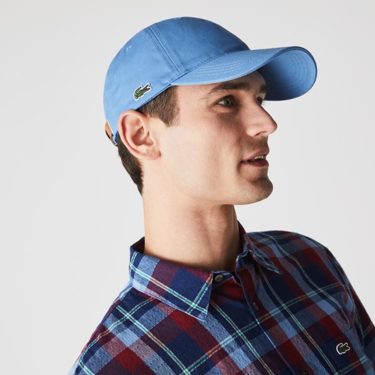 Lacoste Contrast Pántos Pamut Cap Kék | lQzxbtEM