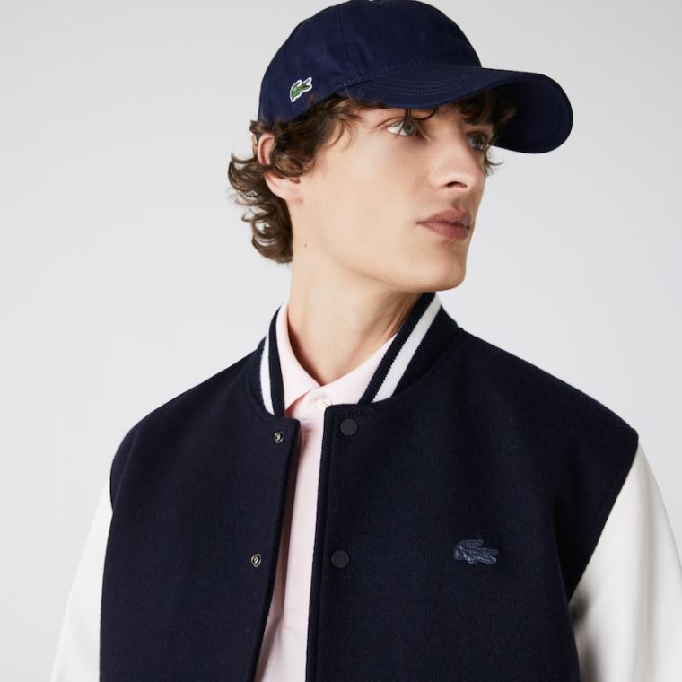 Lacoste Contrast Pántos Pamut Cap Sötétkék Kék | 0ES9uR54