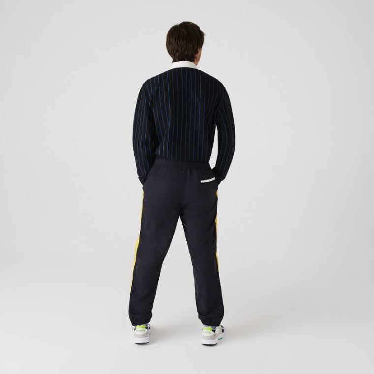 Lacoste Contrast Striped Vizi-Repellant Tracksuit Pants Sötétkék Kék Sárga Fehér | s2gNiCo0