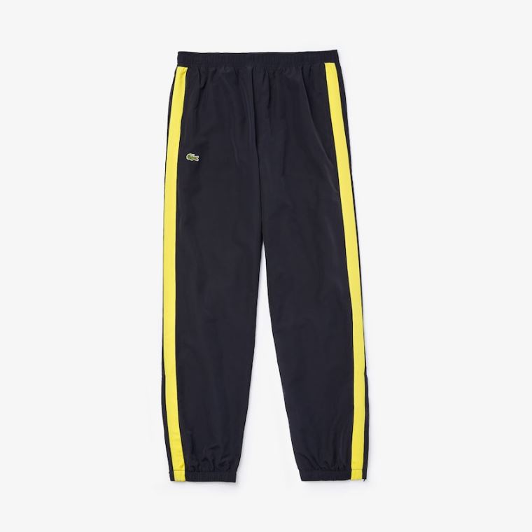 Lacoste Contrast Striped Vizi-Repellant Tracksuit Pants Sötétkék Kék Sárga Fehér | s2gNiCo0