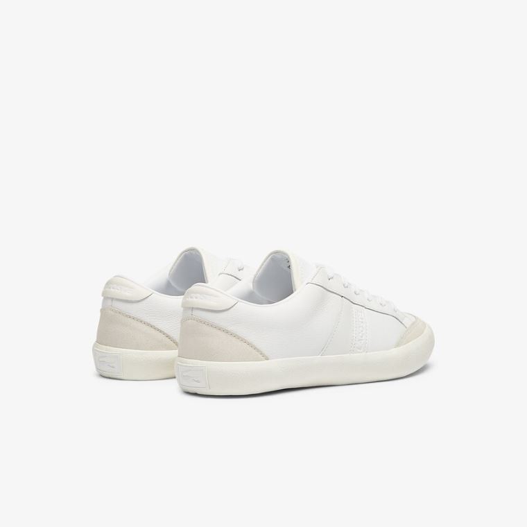 Lacoste Coupole Bőr Textured Sneakers Fehér Szürke | eT4ysOQz