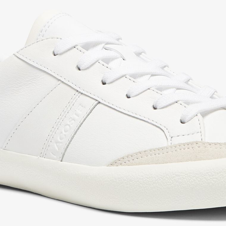 Lacoste Coupole Bőr Textured Sneakers Fehér Szürke | eT4ysOQz