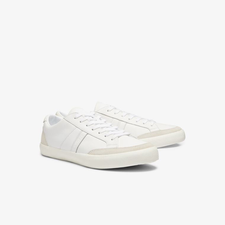 Lacoste Coupole Bőr and Velúr Sneakers Fehér Szürke | NP7JR6M0