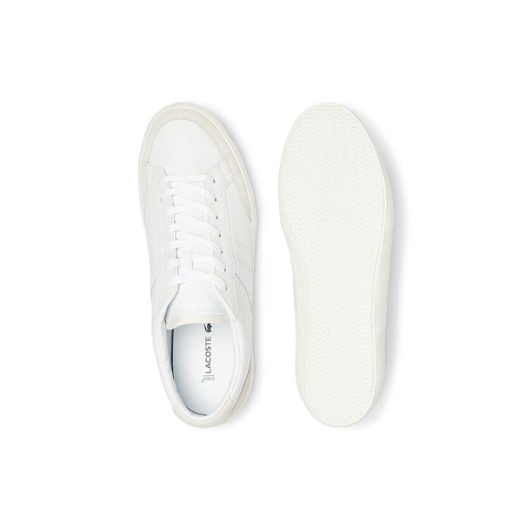 Lacoste Coupole Bőr and Velúr Sneakers Fehér Szürke | NP7JR6M0