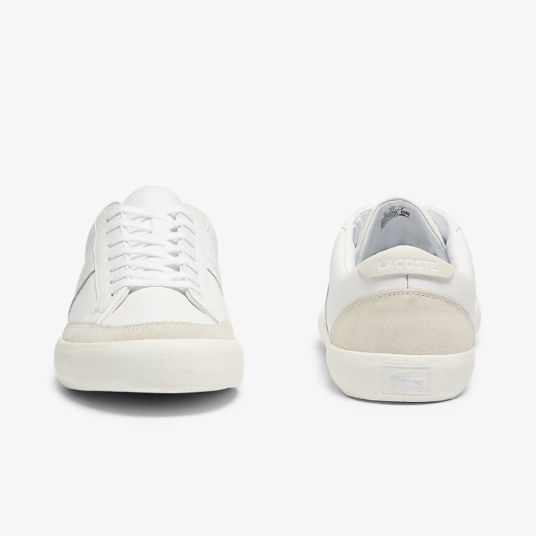 Lacoste Coupole Bőr and Velúr Sneakers Fehér Szürke | NP7JR6M0