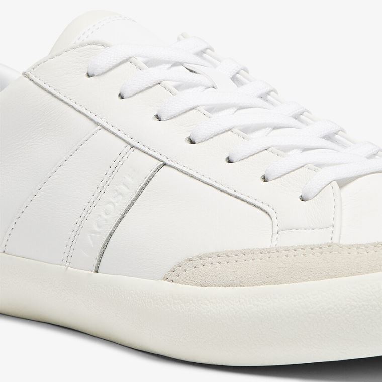 Lacoste Coupole Bőr and Velúr Sneakers Fehér Szürke | NP7JR6M0