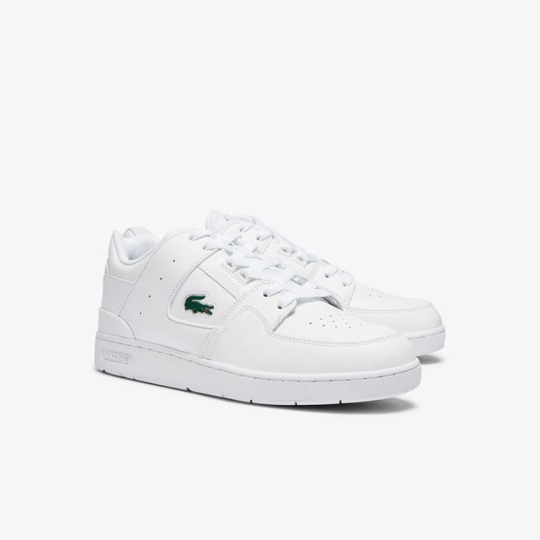 Lacoste Court Cage Bőr Sneakers Fehér | ZImW42Ec