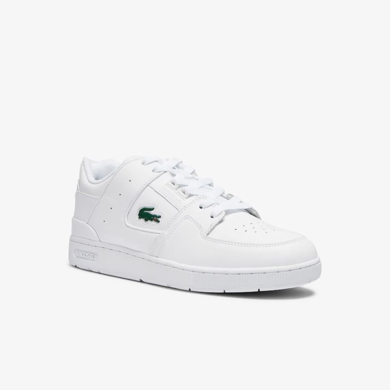 Lacoste Court Cage Bőr Sneakers Fehér | ZImW42Ec