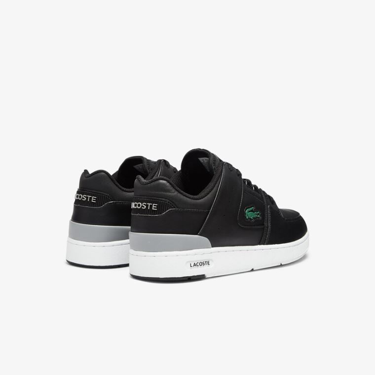 Lacoste Court Cage Bőr Sneakers Fekete | THfNYtan