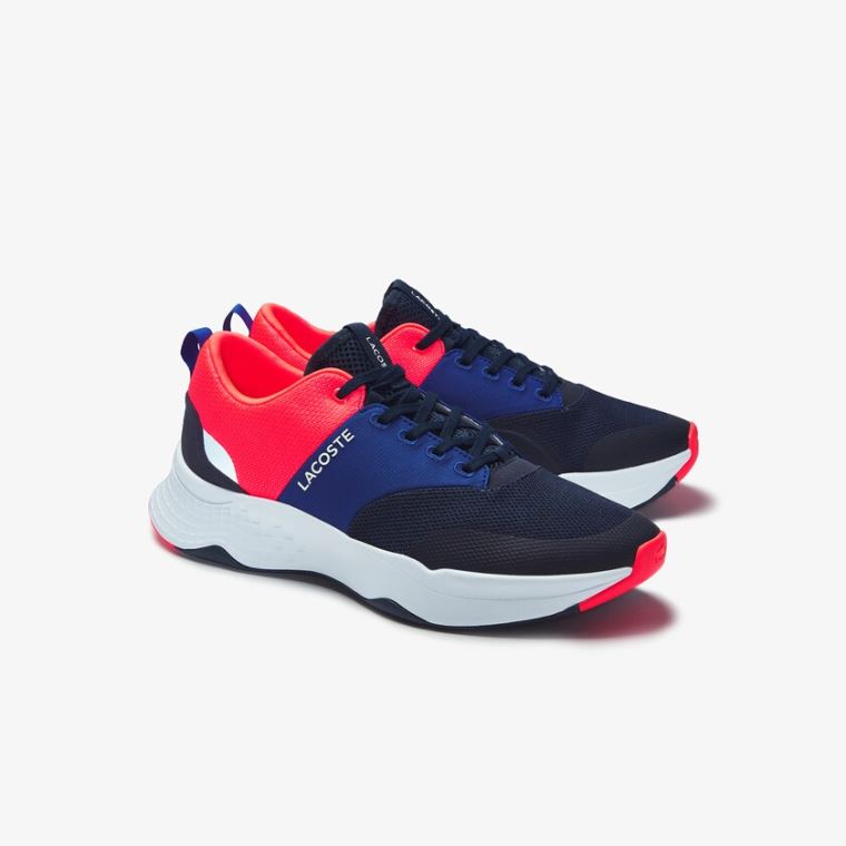 Lacoste Court-Drive Plus Textil Sneakers Sötétkék Rózsaszín | E9BpAb6C