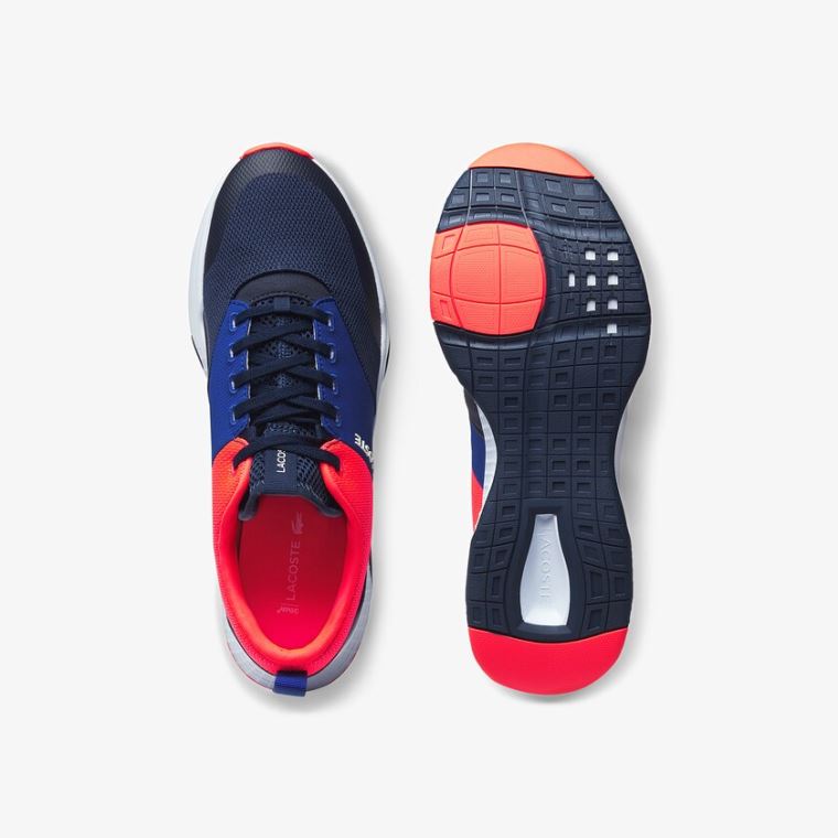 Lacoste Court-Drive Plus Textil Sneakers Sötétkék Rózsaszín | E9BpAb6C