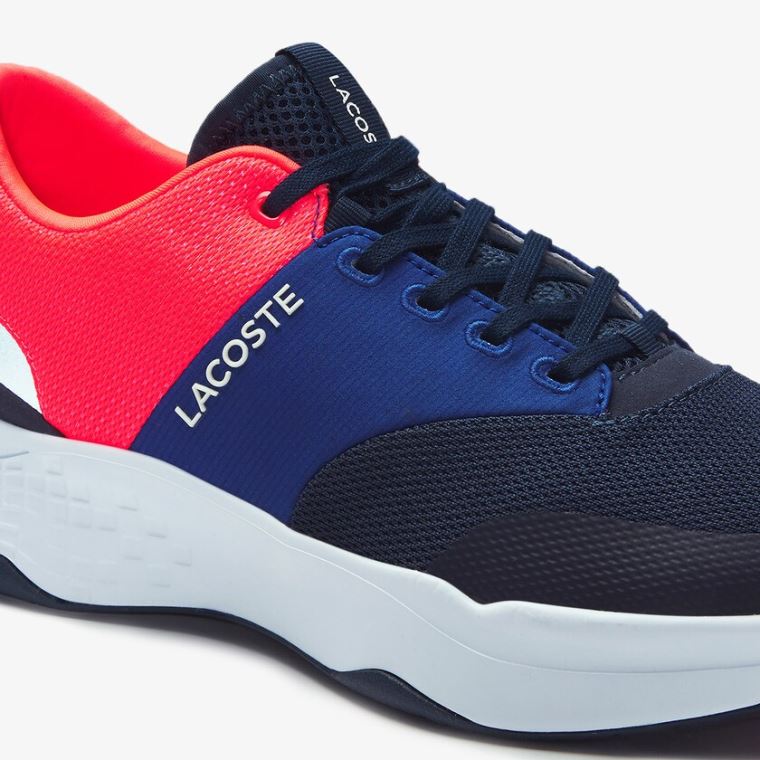 Lacoste Court-Drive Plus Textil Sneakers Sötétkék Rózsaszín | E9BpAb6C