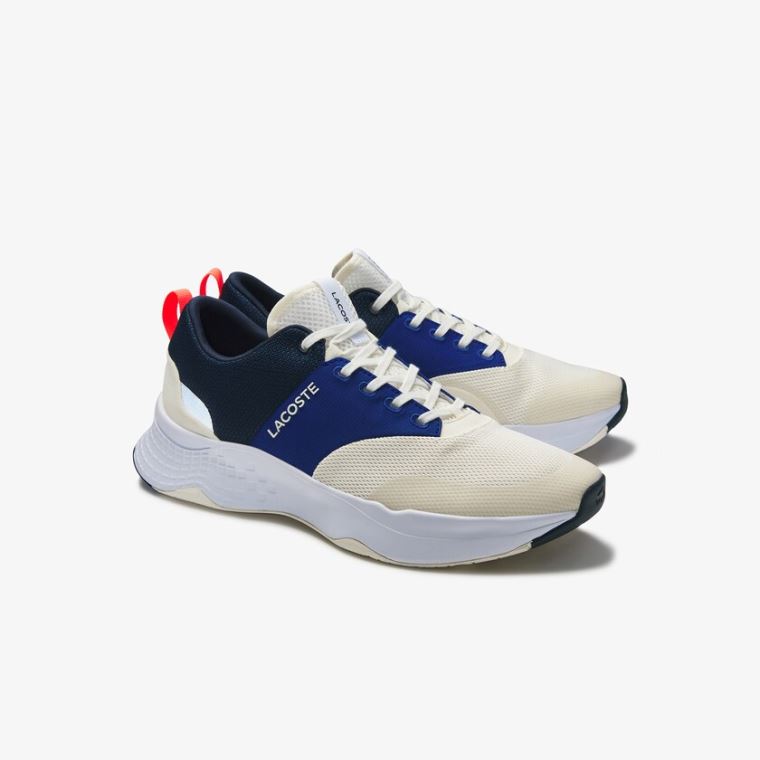 Lacoste Court-Drive Plus Textil Sneakers Fehér Sötétkék | piMeE6ig