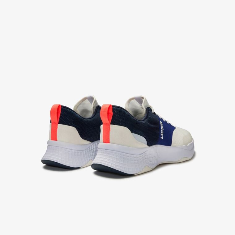 Lacoste Court-Drive Plus Textil Sneakers Fehér Sötétkék | piMeE6ig