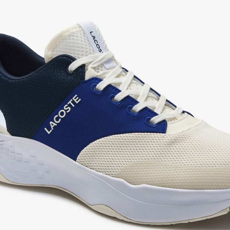 Lacoste Court-Drive Plus Textil Sneakers Fehér Sötétkék | piMeE6ig