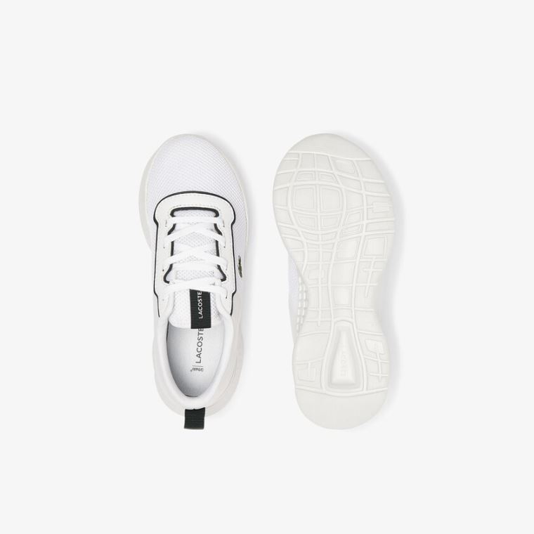 Lacoste Court-Drive Textil Air Mesh Sneakers Fehér Sötétzöld | 7JaG3cj4