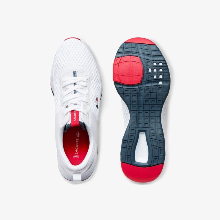 Lacoste Court-Drive Textured Textil Sneakers Fehér Bézs | 8elKoVNT