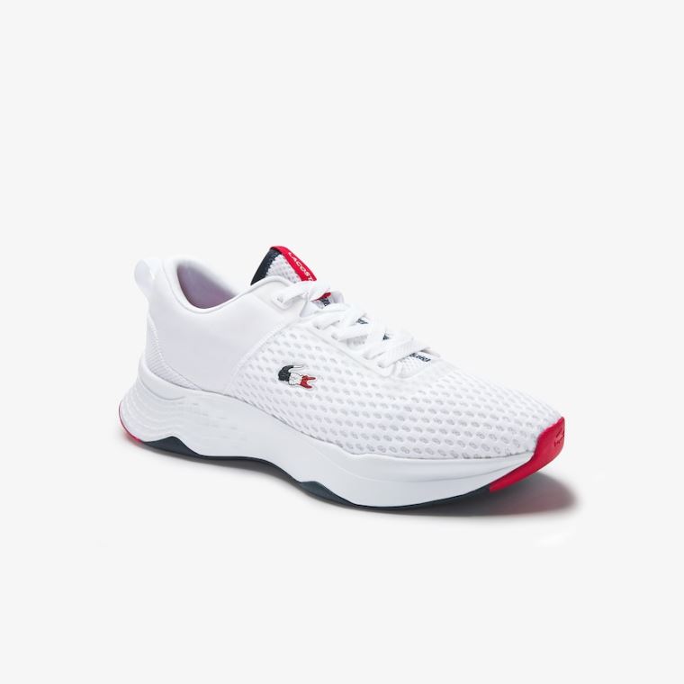 Lacoste Court-Drive Textured Textil Sneakers Fehér Sötétkék Piros | kUrjxQrz